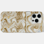 White Marble & Liquid Gold Luxury Phone Case (Achterkant (horizontaal))