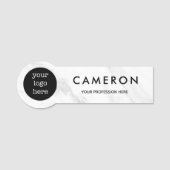 White Marble Medewerker Naam Logo Badge (Voorkant)
