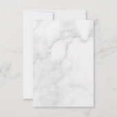 White Marble Minimalist Photo Wedding Bedankkaart (Achterkant)