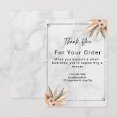 White Marble Minimalist Photo Wedding Bedankkaart (Voorkant / Achterkant)