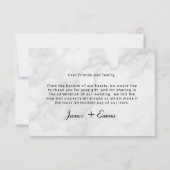 White Marble Minimalist Photo Wedding Bedankkaart (Achterkant)