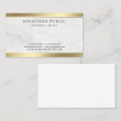 White marble Modern Elegant Gold Simple Sjabloon Visitekaartje (Voorkant / Achterkant)
