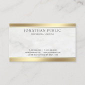 White marble Modern Elegant Gold Simple Sjabloon Visitekaartje (Voorkant)