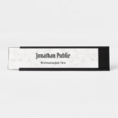 White Marble Modern Elegant Sjabloon Professional Bureau Naambordje (Voorkant)