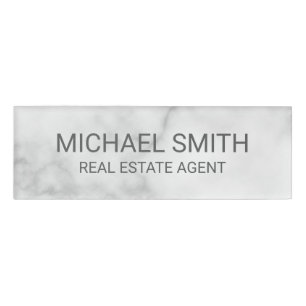 White Marble Modern Professional, persoonlijk Naambadge