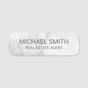 White Marble Modern Professional, persoonlijk Naamplaatje