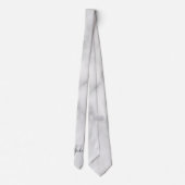 White Marble Modern Script Monogram en naam Stropdas (Achterkant)