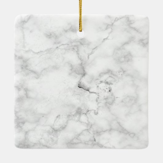 White Marble Mr. en Mrs First Married Kerstmis Keramisch Ornament (Achterkant)