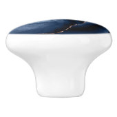 White marble Navy Blue Agate Roos Gold Glitter Keramische Knop (Zijkant)