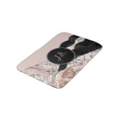 White marble Navy Blue Agate Silver Glitter Badmat (Gekanteld)