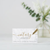 White Marble Notary lening chique gouden typografi Visitekaartje (Staand voorkant)