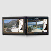 White marble Offset met Onyx Black abstract Gastenboek (Volledig)