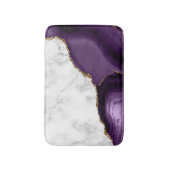 White marble Paars agate Gold Glitter Badmat (Voorkant Verticaal)