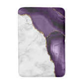 White marble Paars agate Gold Glitter Badmat (Voorkant Verticaal)