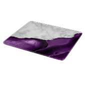 White Marble Paars Agate Silver Glitter Snijplank (Hoek)