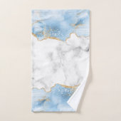 White marble Pastel Blue Agate Gold Glitter Bad Handdoek (Handdoek)