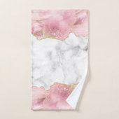 White marble Pastel Roze Agate Gold Glitter Bad Handdoek (Handdoek)