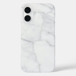 White marble Pattern Boho Chic iPhone 16 Hoesje