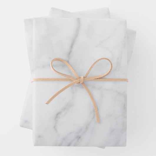 White marble Pattern Boho Chic Inpakpapier Vel (In situ)