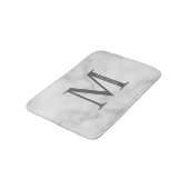 White Marble Persoonlijke Monogram en Naam Badmat (Gekanteld)