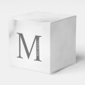 White Marble Persoonlijke Monogram en Naam Bedankdoosjes (Voorkant Zijde)