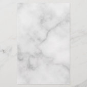 White Marble Persoonlijke Monogram en Naam Briefpapier (Achterkant)