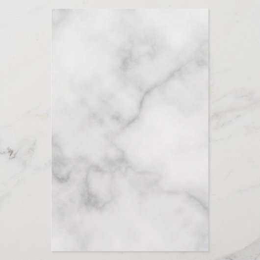 White Marble Persoonlijke Monogram en Naam Briefpapier (Achterkant)