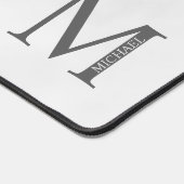 White Marble Persoonlijke Monogram en Naam Bureaumat (Hoek)