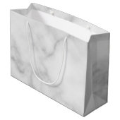 White Marble Persoonlijke Monogram en Naam Groot Cadeauzakje (Achterkant Gekanteld)