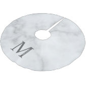 White Marble Persoonlijke Monogram en Naam Kerstboom Rok (Gekanteld)