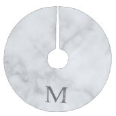 White Marble Persoonlijke Monogram en Naam Kerstboom Rok (Voorkant)