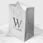 White Marble Persoonlijke Monogram en Naam Medium Cadeauzakje