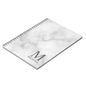 White Marble Persoonlijke Monogram en Naam Notitieboek (Linkerzijde)
