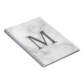 White Marble Persoonlijke Monogram en Naam Notitieboek (Rechterzijde)