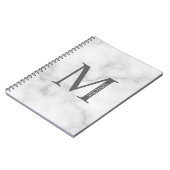 White Marble Persoonlijke Monogram en Naam Notitieboek (Linkerzijde)