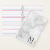 White Marble Persoonlijke Monogram en Naam Notitieboek (Binnen)
