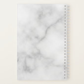 White Marble Persoonlijke Monogram en Naam Notitieboek (Achterkant)