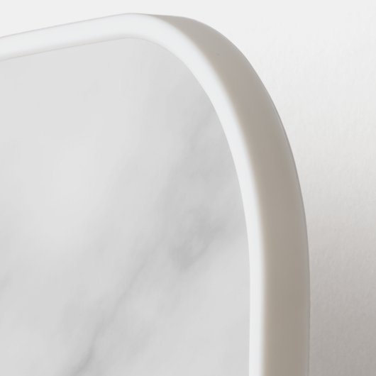 White Marble Persoonlijke Monogram en Naam Pickleball Paddle (Links Detail)