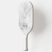 White Marble Persoonlijke Monogram en Naam Pickleball Paddle (Links)