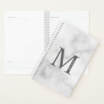 White Marble Persoonlijke Monogram en Naam Planner<br><div class="desc">Gepersonaliseerd monogram- en naamontwerp met gepersonaliseerde monogram en naam in klassieke stijl van het serif lettertype.</div>