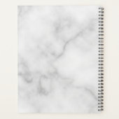 White Marble Persoonlijke Monogram en Naam Planner (Achterkant)