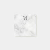 White Marble Persoonlijke Monogram en Naam Post-it® Notes (Voorkant)