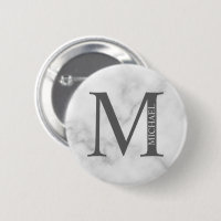 White Marble Persoonlijke Monogram en Naam