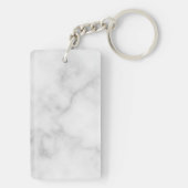 White Marble Persoonlijke Monogram en Naam Sleutelhanger (achterkant)