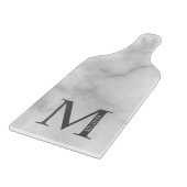 White Marble Persoonlijke Monogram en Naam Snijplank (Hoek)