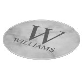 White Marble Persoonlijke Monogram en Naam Snijplank (Hoek)