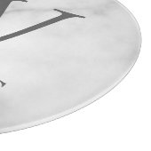 White Marble Persoonlijke Monogram en Naam Snijplank (Hoek)