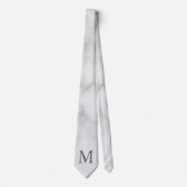 White Marble Persoonlijke Monogram en Naam Stropdas (Voorkant)