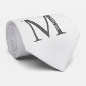 White Marble Persoonlijke Monogram en Naam Stropdas (Opgerold)