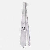 White Marble Persoonlijke Monogram en Naam Stropdas (Voorkant)